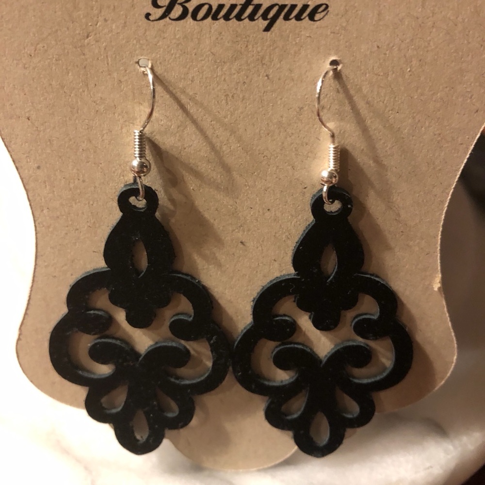 Handmade Leather Earrings Sterling silver